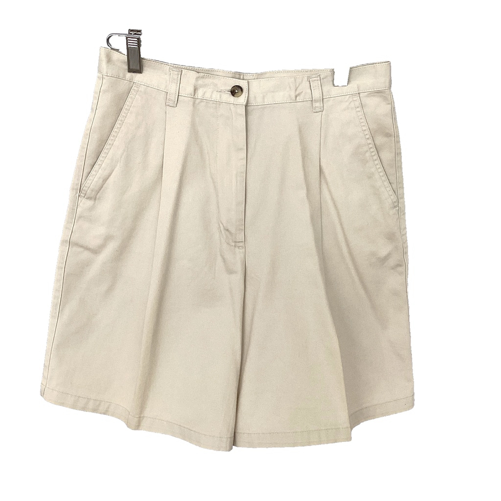 Charter Club Vintage Khaki/Cream Shorts High Waisted Pleated Size 10